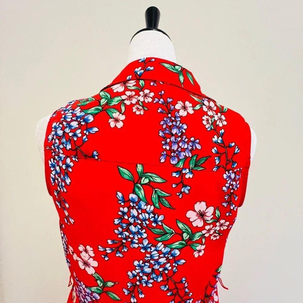 Nanette Lepore Red Floral dress - Picture 4 of 12